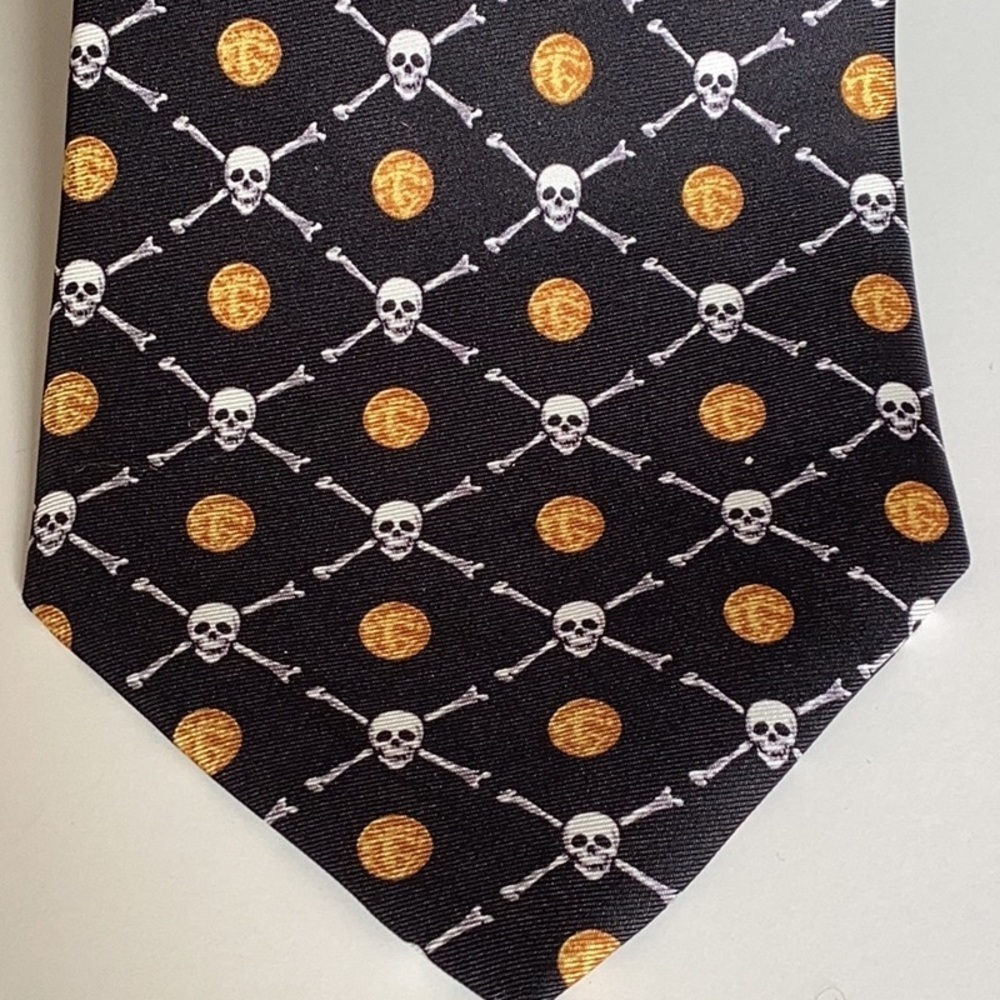 Josh Bach Skeleton Skull and Bones 100% Silk Tie